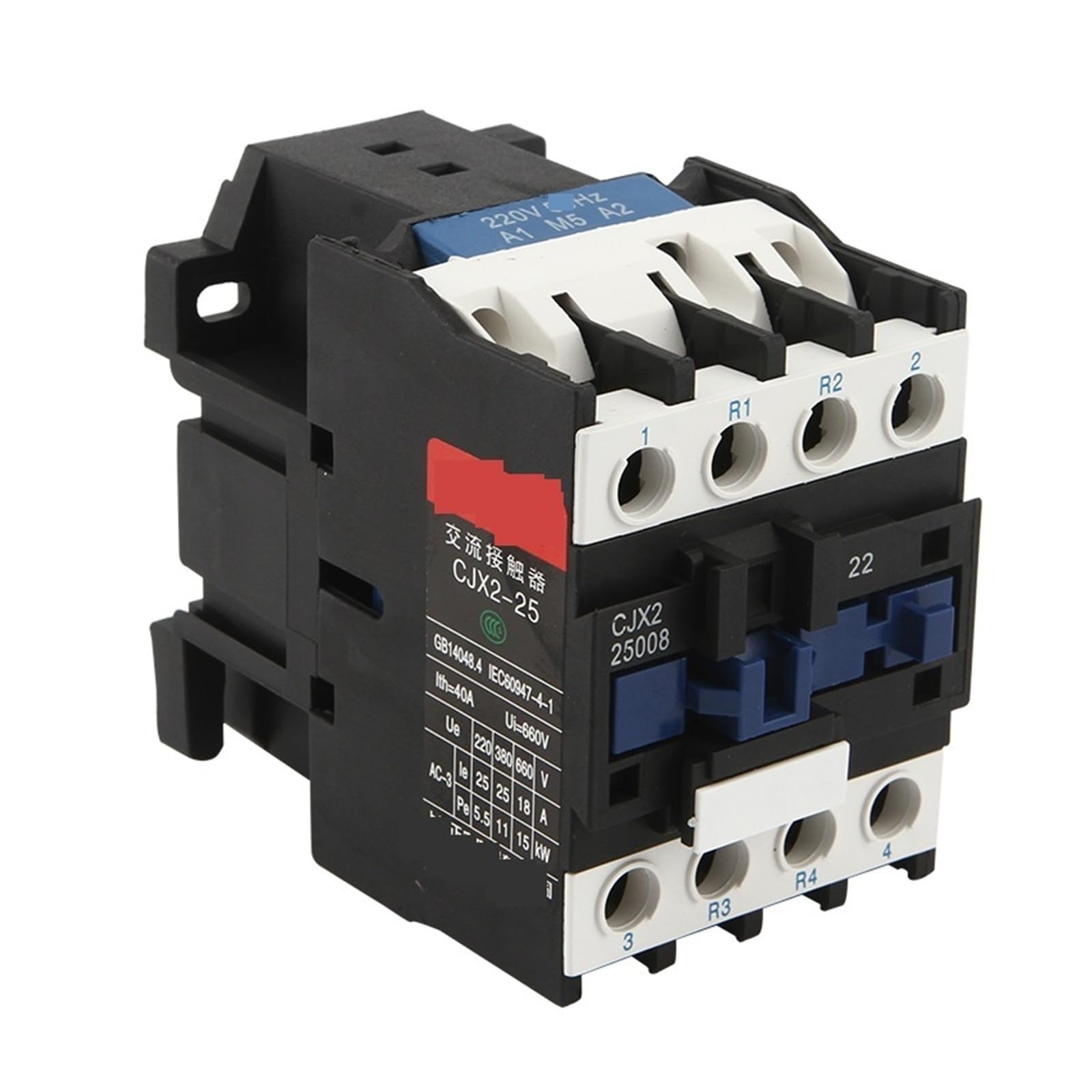 CJX2-25008/32008 LC1-D AC Magnetic contactor 25A 32A Din Rail Electric contactor AC380V 220V 110V 24V 36V 2NO 2NC(32008,220V)