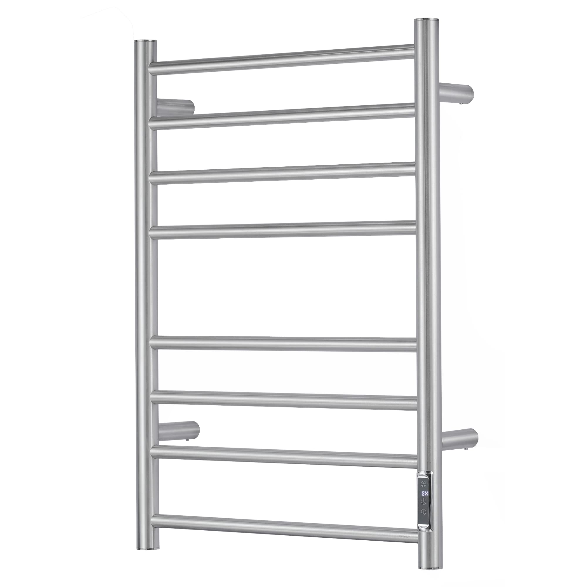 SHARNDY Towel Warmer with Built-in Timer ETW44-2S for Bathroom Wall Mounted Bath Towel Heater Plug-in Electric Heated Towel Rack Brushed