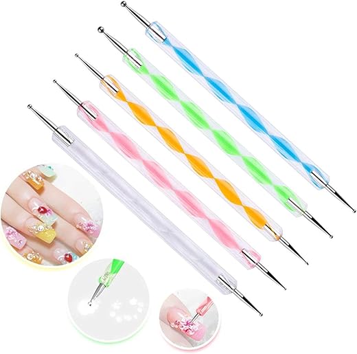 J & F 5 PC Double Sided Dotting Pen For Nail Art