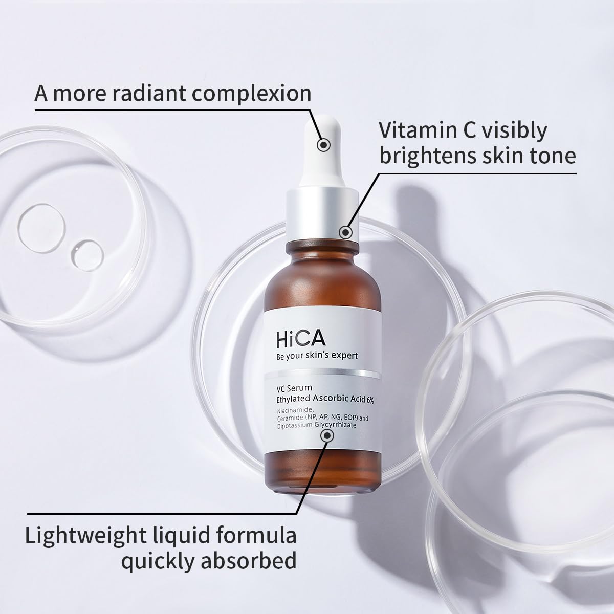 VC Serum Ethylated Ascorbic Acid 6% Vitamin C Serum 28ml with Niacinamide 2% & Retinol Boost Skin Tightens and Revitalizes