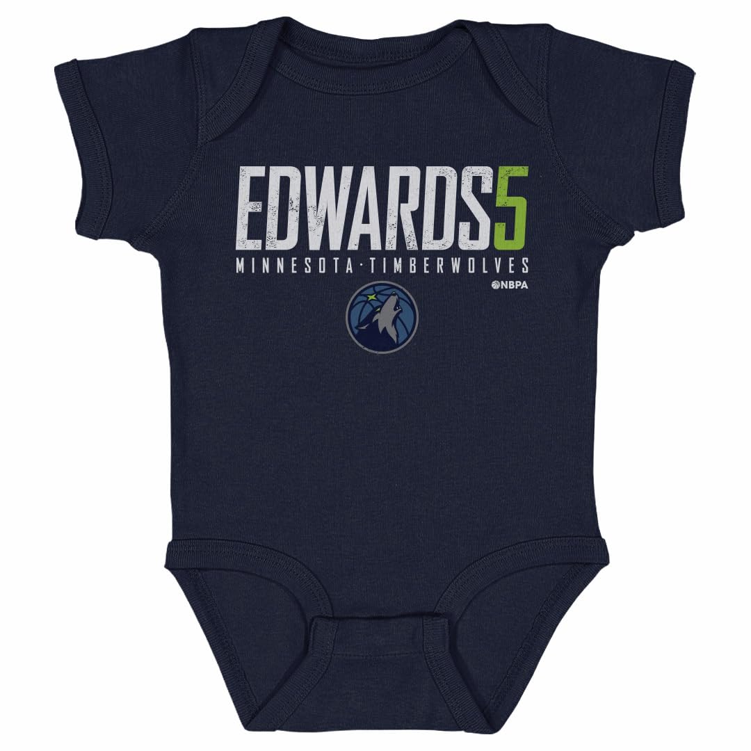 500 LEVEL Anthony Edwards Minnesota Timberwolves One-Piece Infant Bodysuit - Anthony Edwards Minnesota Timberwolves Elite WHT (Navy, 12M)