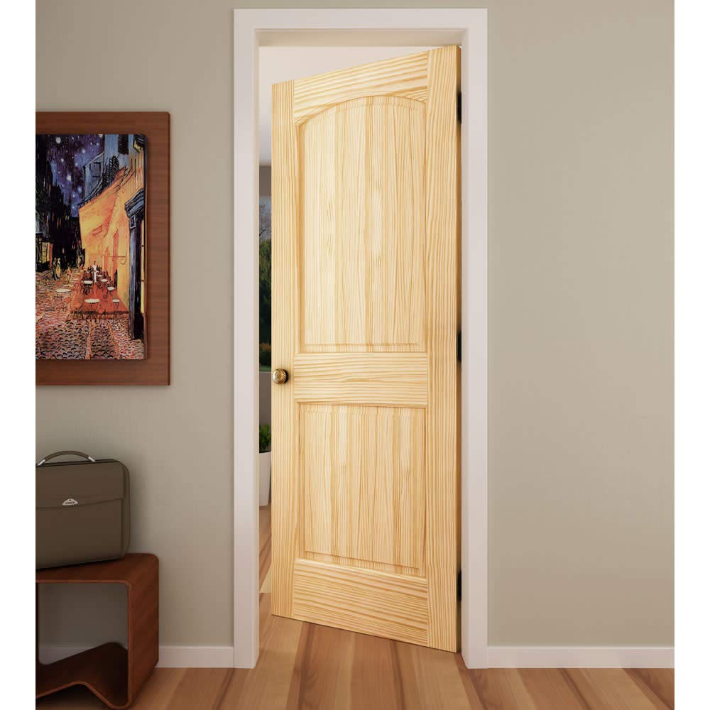 Colonial Two Panel Arch-top Passage Door, Unfinished, 24