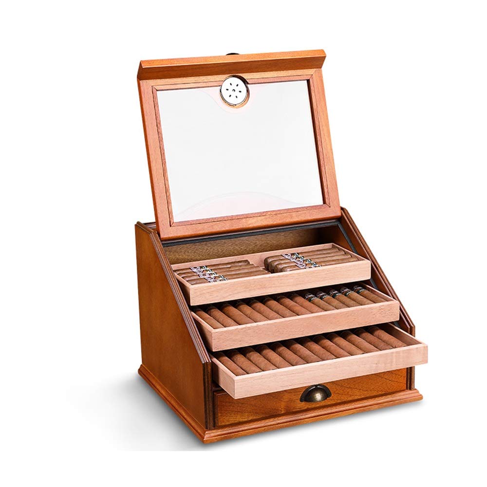 Buy Humidor Cigar Moisturizing Humidor, Wooden Cigar Box, Bar 3 Drawer