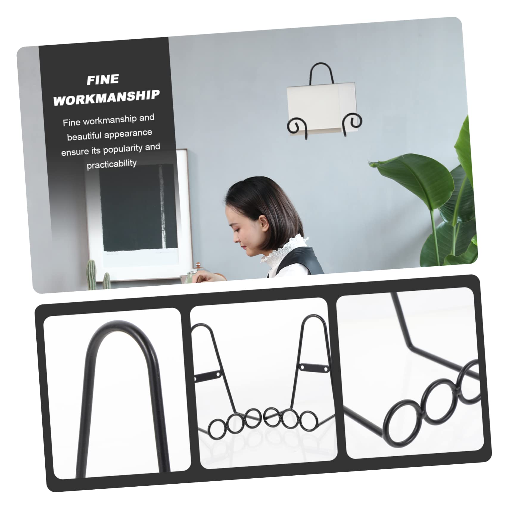 Garneck 4pcs Iron Display Stands for Decorative Plates Plate Holders for Home Decor for Showcasing Ornaments Photos and Art Celebrations