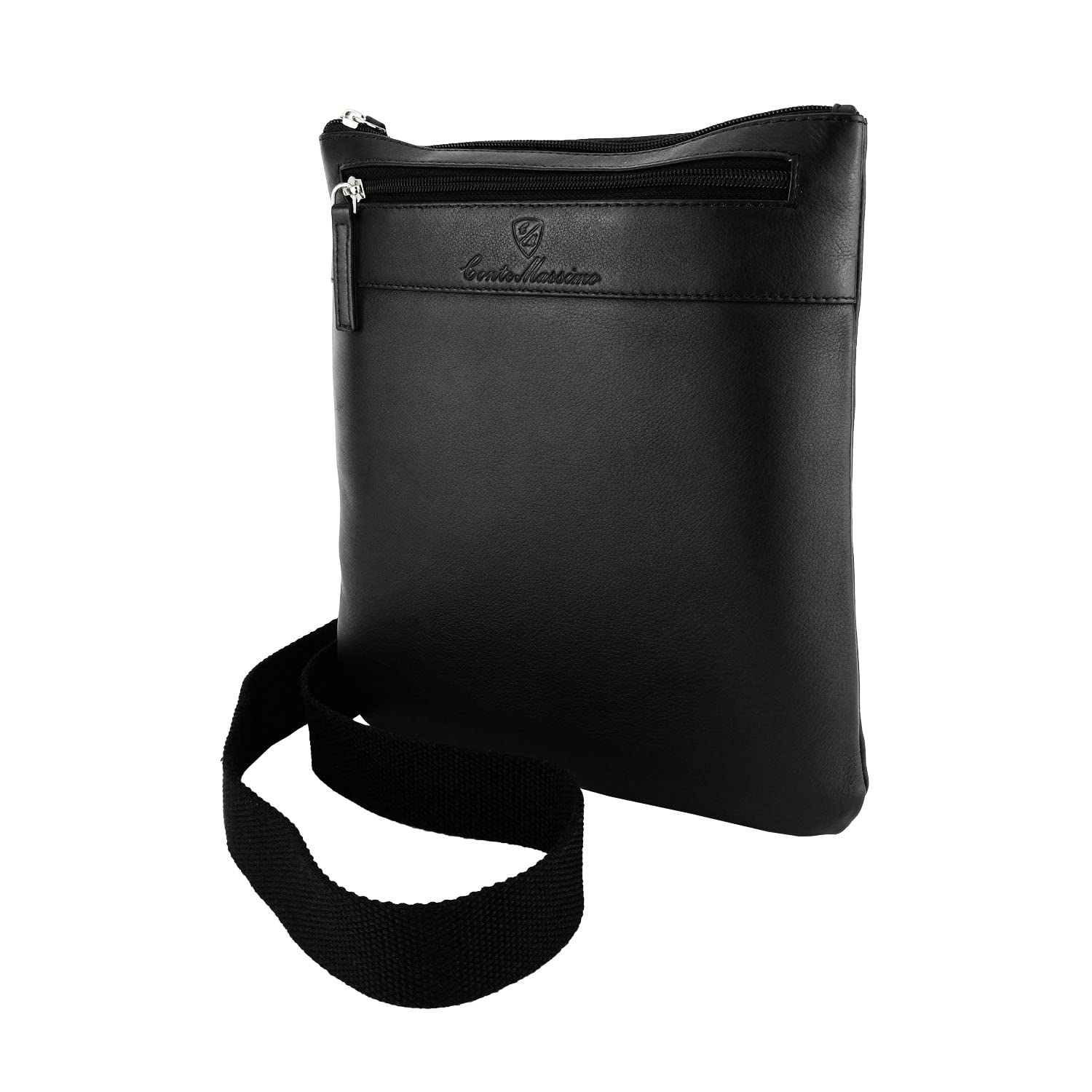 Conte Massimo Men's Bag With Adjustable Shoulder Strap, Multi Pocket In Genuine Leather