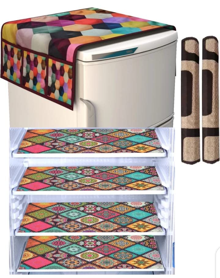 KITCHEN WORLD Fridge Combo of 1 Cotton Fridge Cover, 4PVC Mats, 2 Cotton Handle Cover (7 Pcs Set),Football Design (B0BL8CQGN8) Amazon Price History, Amazon Price Tracker