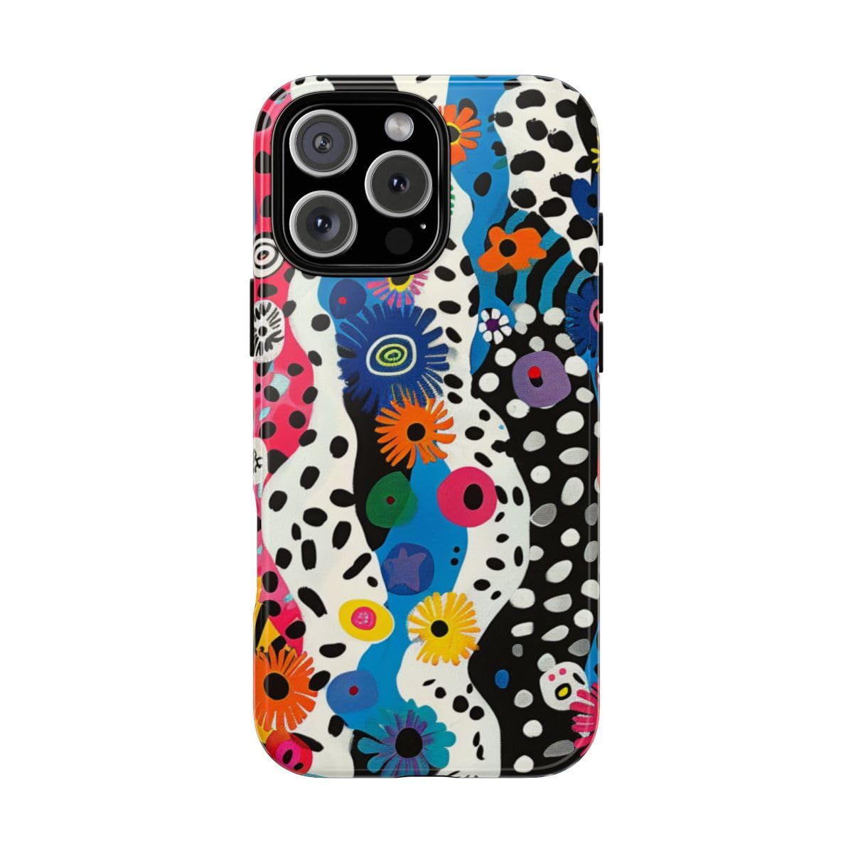Coque résistante iPhone 16 Pro Max motif floral zèbre brillant antichoc multicolore - 5