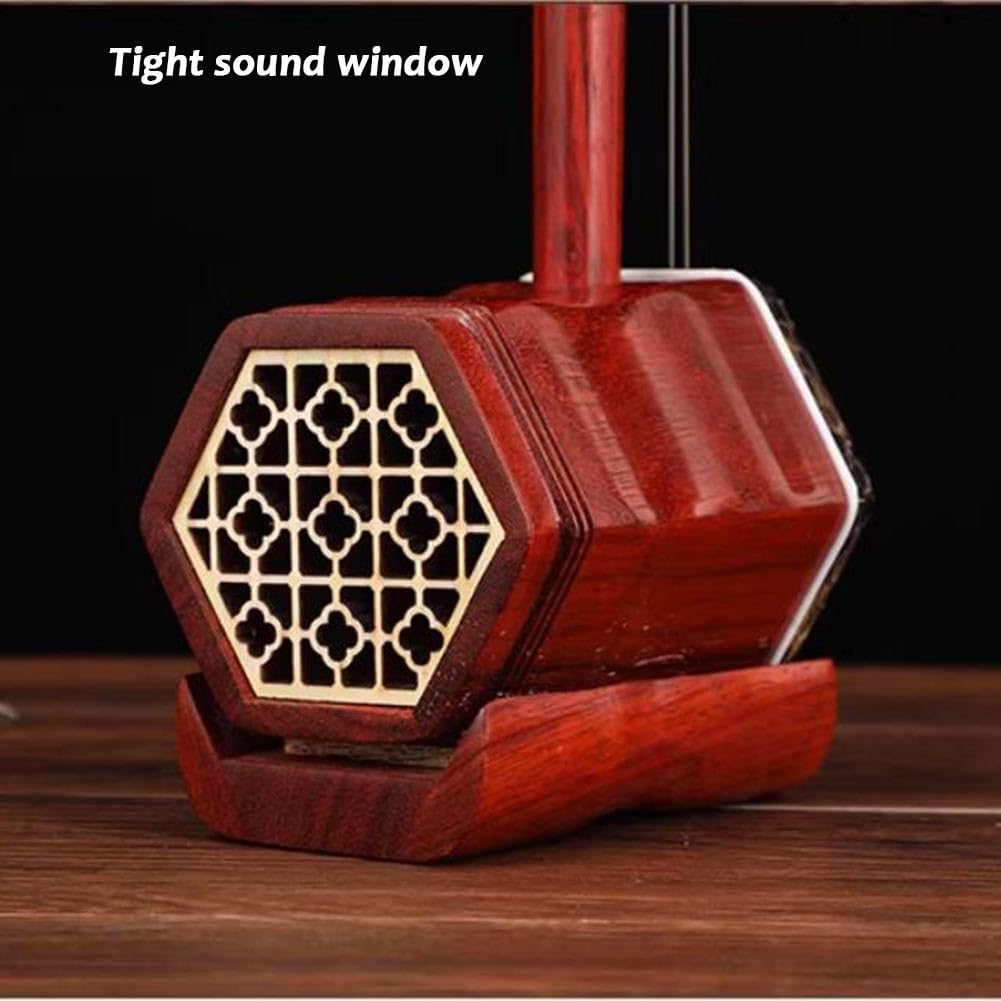 Erhu In Legno Di Sandalo Di Qualità Da Concerto Con Testa Di Drago Incisa, Strumento A Due Corde Simile A Un Violino Cinese Ideale Per Esibizioni Professionali(Copper shaft)