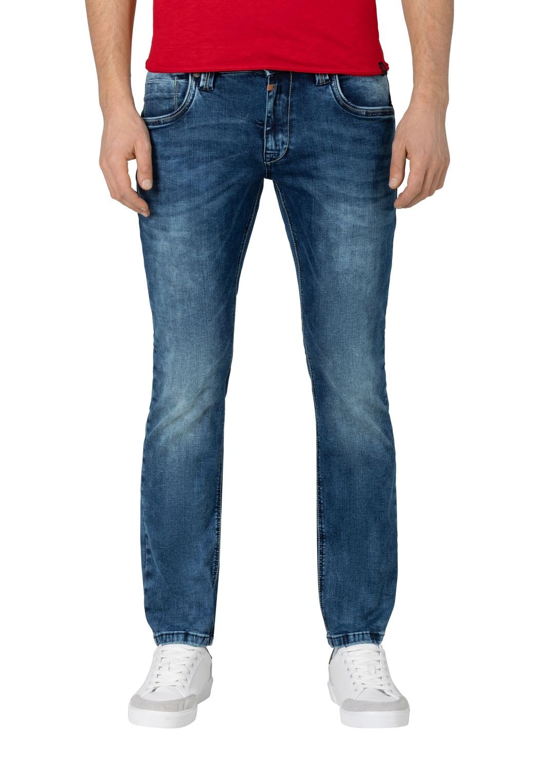 Timezone Herren Jeans Slim EDUARDOTZ Mid Waist - Slim Fit - Schwarz Blau