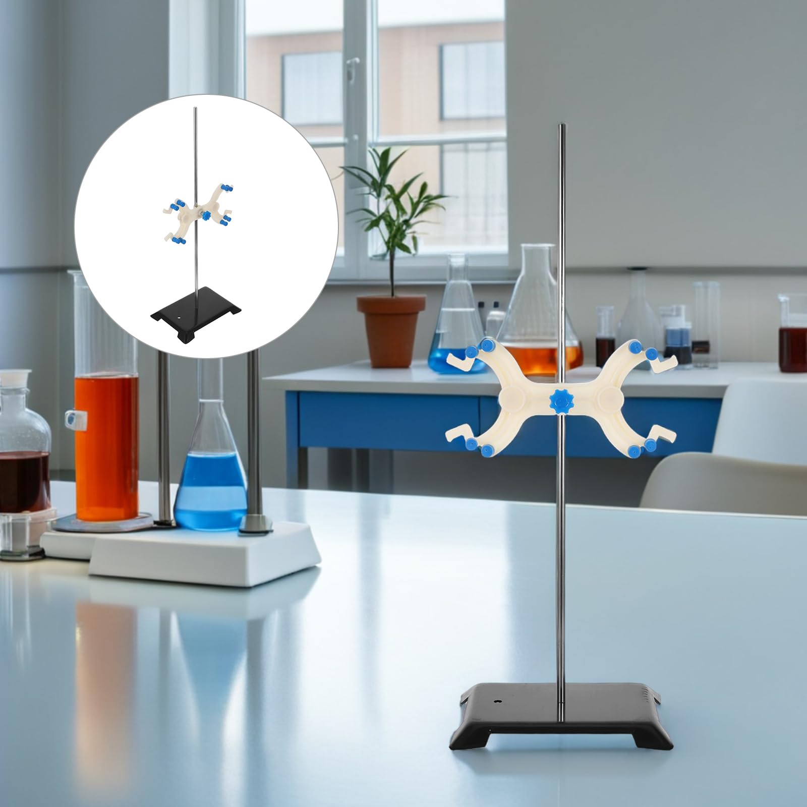 HEALLILY Supporto per Buret da Laboratorio in Ferro con Morsetto Regolabile Resistente alla Corrosione per Vetreria Scientifiche e Esperimenti di Titolazione
