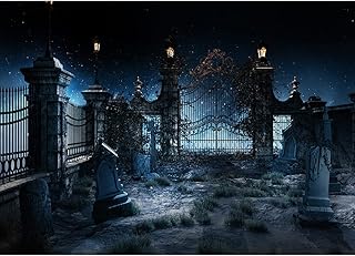7x5ft Halloween Backdrops Graveyard Backdrops for Photography Scary Cemetary Photo Backdrop Halloween Party Backdrop for Kids Photography Props