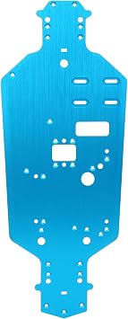 RC Chassis, 335x125mm RC Drift Racing Chassis Aluminum Alloy Chassis Bottom Plate Replacement Upgrade Parts for 94122 1/10 RC Car Blue