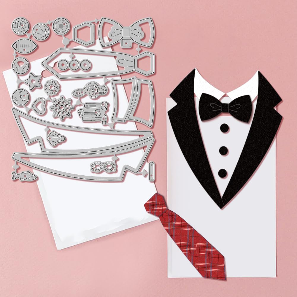 GLOBLELAND Ties Cutting Dies for DIY Scrapbooking Metal Bow Ties Cut Dies Tie Clips Die Cuts for Card Making Embossing Photo Album Craft Decor - Image 3