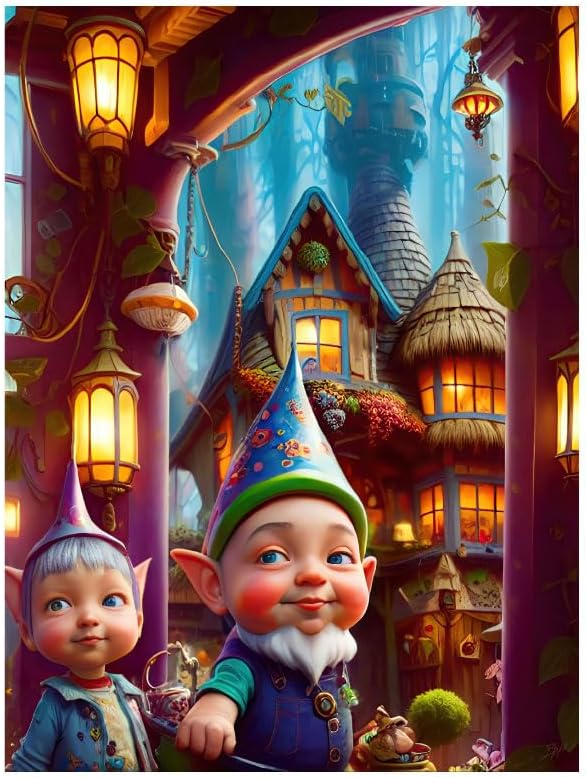 Twisted Puzzles - Serie Gnometopia Wayhouse, rompecabezas para adultos de 1000 piezas, mundo oculto de gnomos