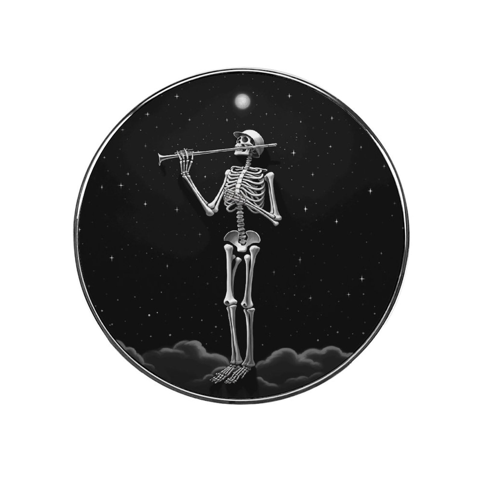 Adfgyerh Style Skeleton In The Night Refrigerator Magnets Circular Design，Stickers Home Decorations，Fridge Magnets For Fridge Plant Lovers Kitchen Office Locker Whiteboard Car Garage Decor.