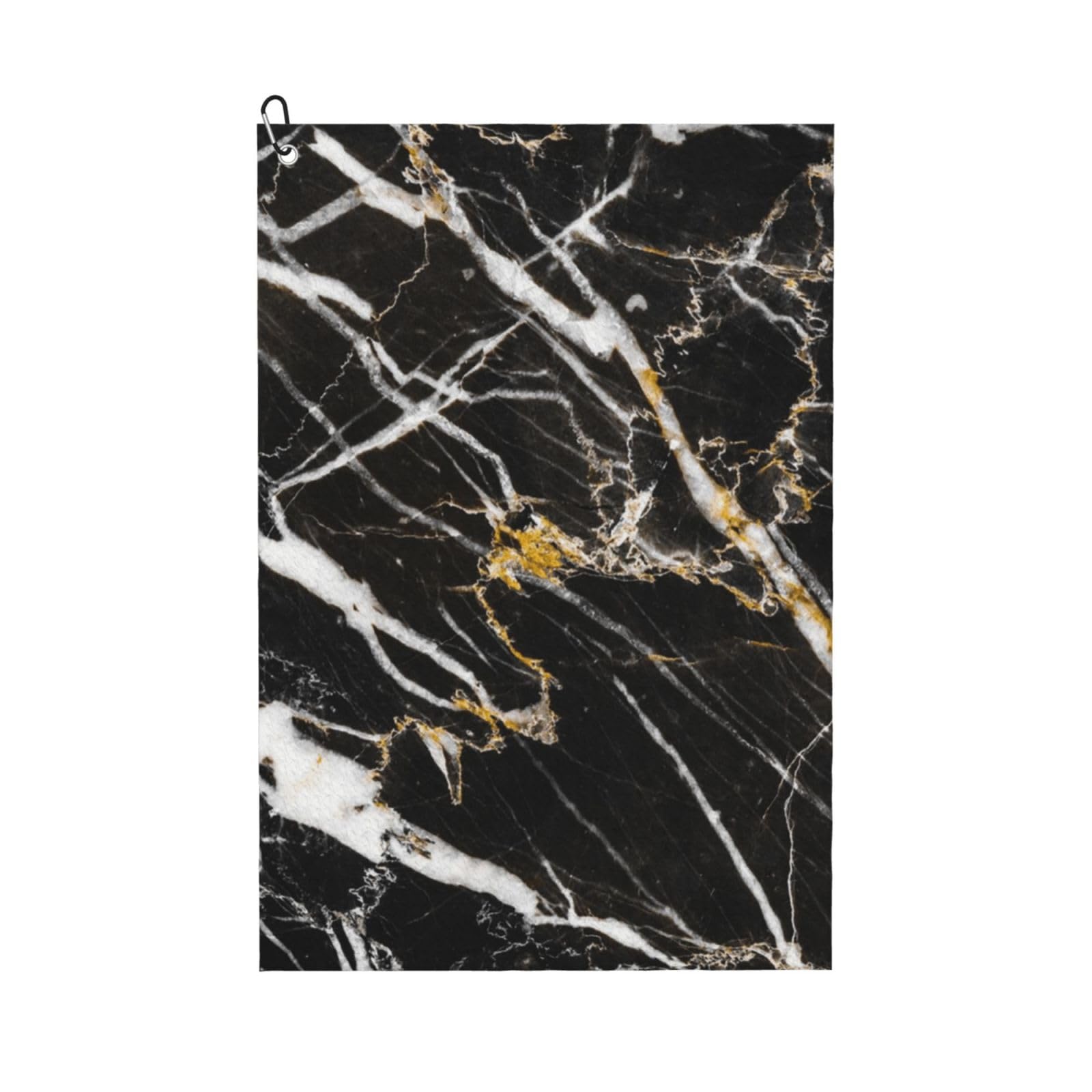 Hnnkloy Marble Fitted, 16x24 in Portable Waffle Golf Towels with Carabiner Clip for Golf Bag