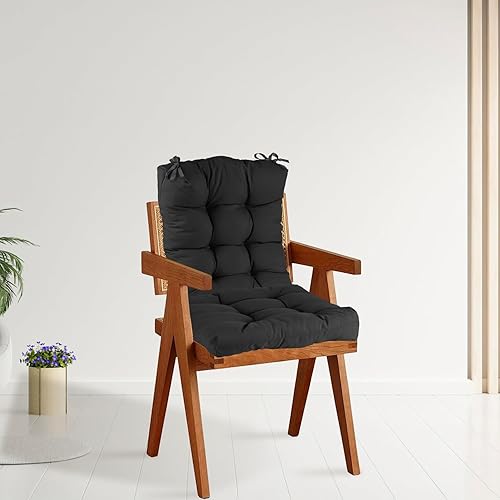 KOCASO Juego de 2 cojines para mecedoras de alta calidad, cojines de repuesto para sillas mecedoras superior e inferior con lazos, cojín acolchado