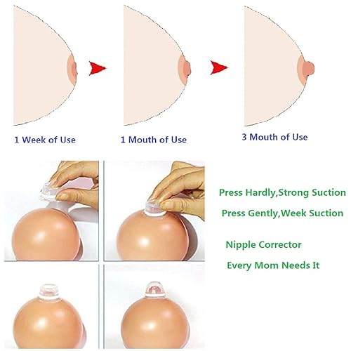 Miniatura 2 de 2 pares de pezones corrector de pezones para pezones planos invertidos para lactancia materna madre o mujeres silicona con estuche transparente