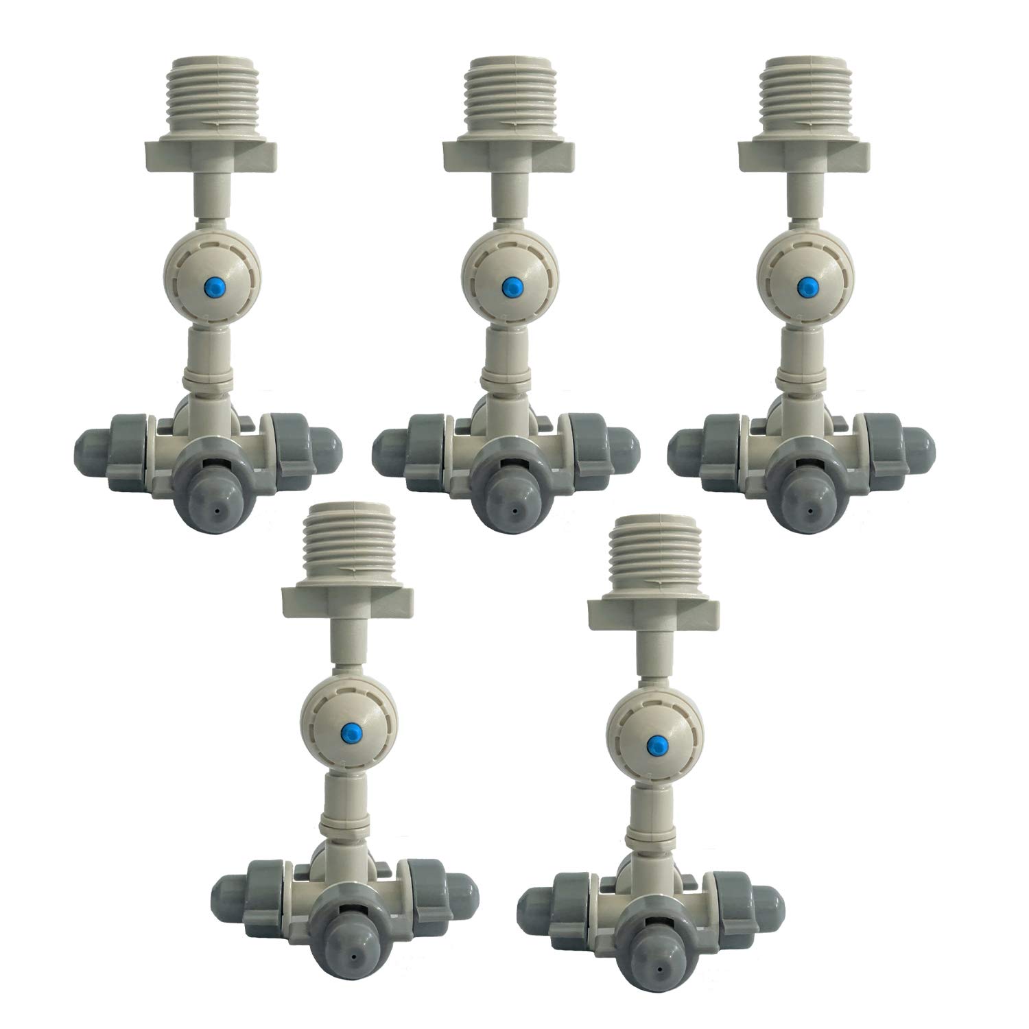 4-Way Threaded Fogger Assembly Complete with Anti-Drip Valve, Grey Nozzle Discharge 1/2" - 28 LPH (Pack of 5) (B08XJWD2D3) Amazon Price History, Amazon Price Tracker