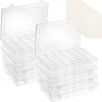 Vista 7 de OUTUXED Caja Organizadora de Plástico Transparente de 36 Cuadrículas con Divisores de Compartimentos Ajustables, Caja de Colección de Rocas