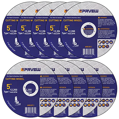 PRVEW 5-Inch Cut Off Wheels, 10-Pack