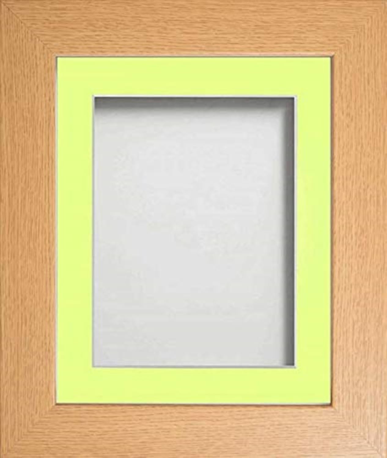 Frame Company Watson Beech Picture Photo Frame fitted with Perspex, 30x20 inch with Lemon Bon Bon Mount for image size A2