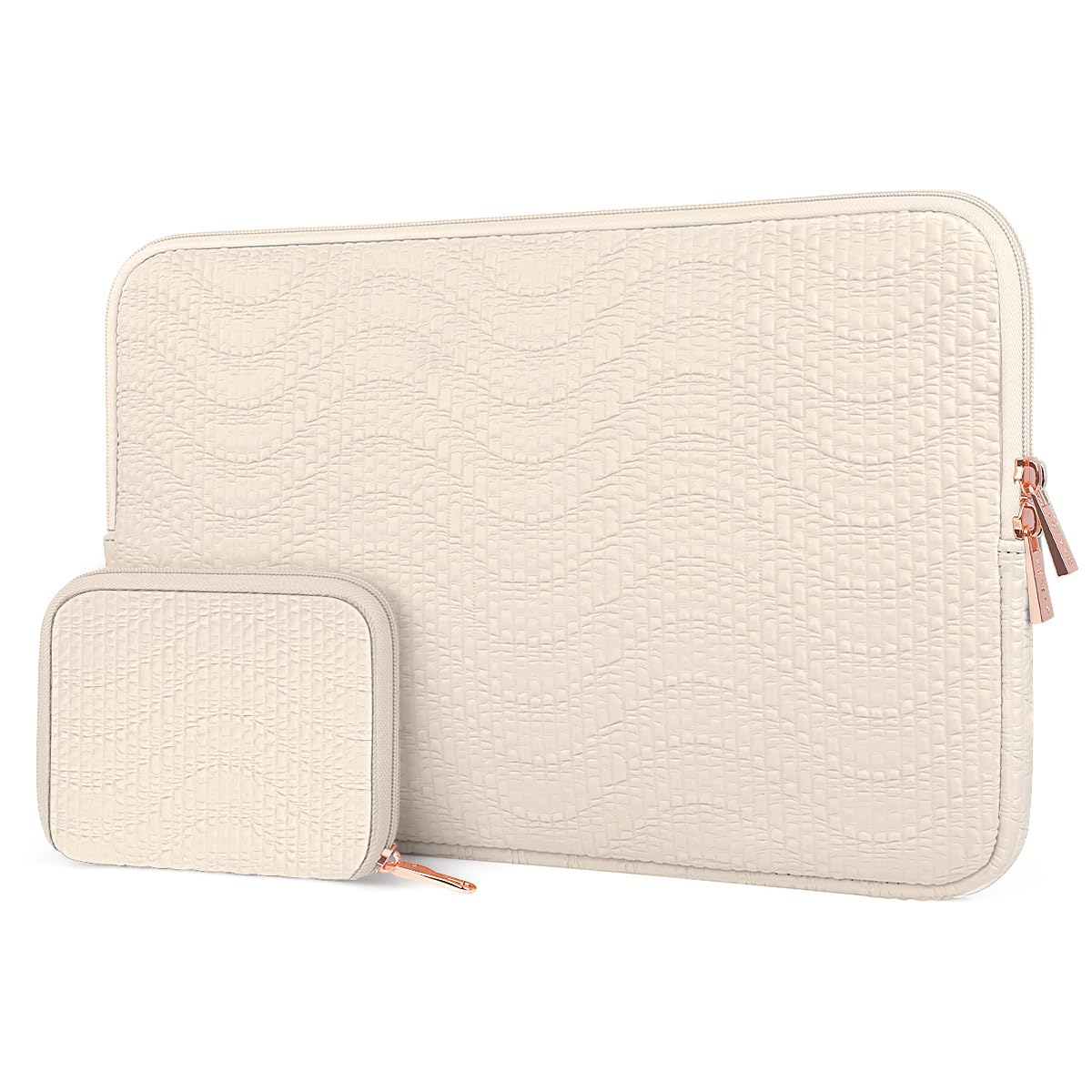 ARVOK Pokrowiec na laptopa 13, 13,3, 35.6 cm, do MacBooka Air 33.0 cm, MacBook Pro 33 cm, 35.6 cm, MacBook Neo 33.0 cm 2026, wodoodporne skórzane etui do HP/Dell/Lenovo/Asus/Acer z woreczkiem (mleczna