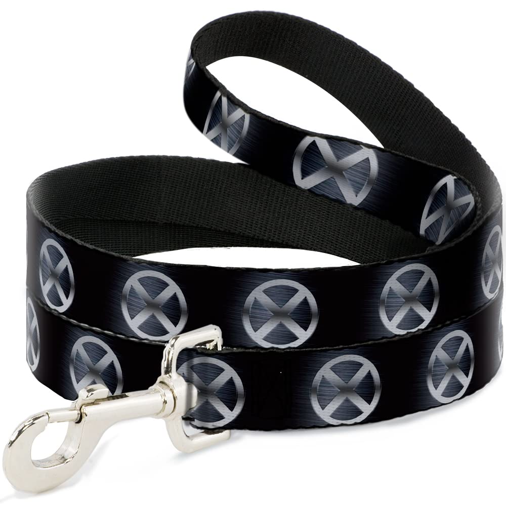 Marvel Comics Pet Leash, Dog Leash, X Men X Icon Black Silvers, 6 Feet Long 0.5 Inch Wide