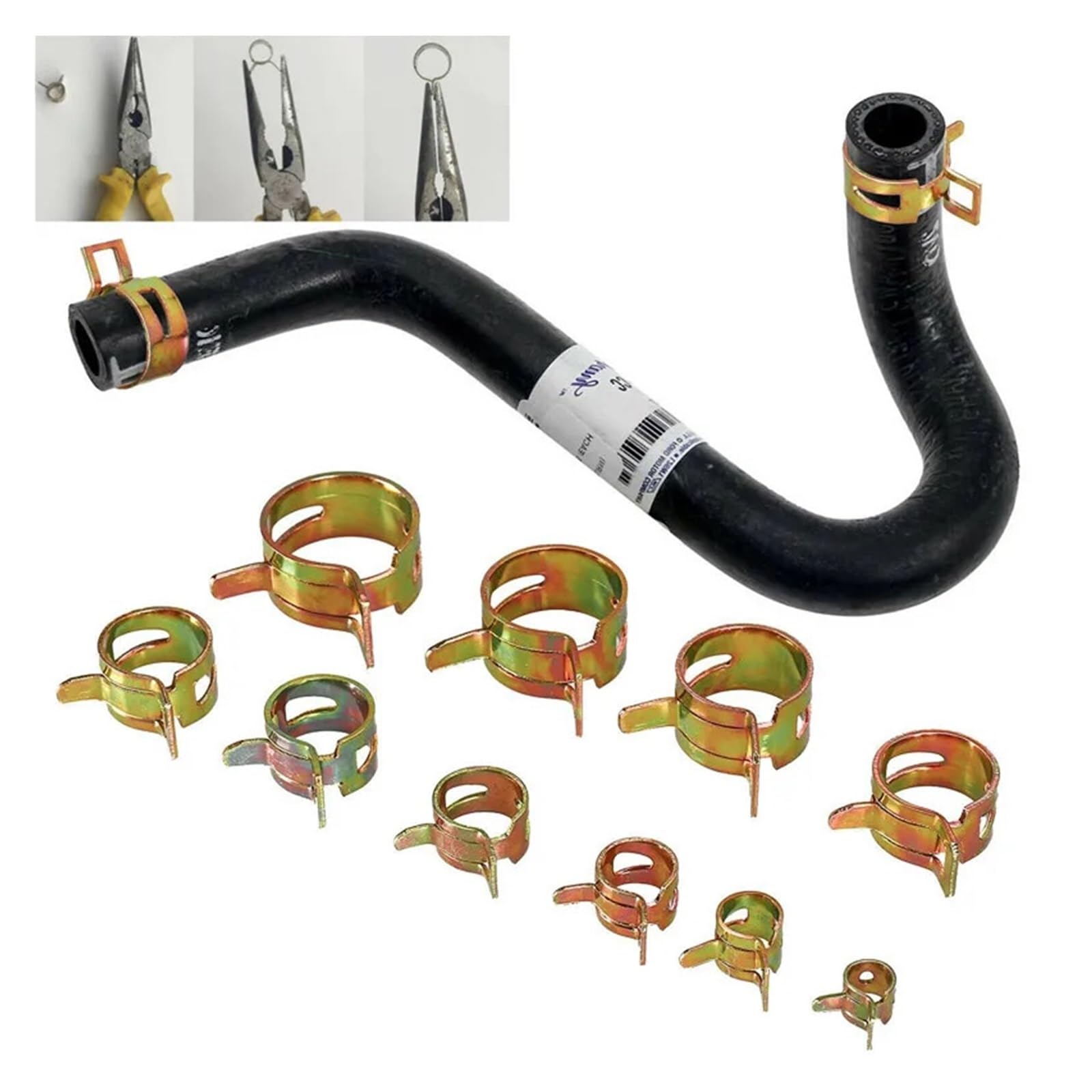 75 szt. 60 szt./zestaw 6-15 mm sprężyna próżniowa olej opałowy woda CPU zacisk węża rura do opaski zaciskowej metalowy łącznik 65MN stal manganowa(75Pcs)