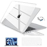 EooCoo Case Compatible with MacBook Air 13 inch M4 2025 2024 2023 2022 M3 M2 A3240 A3113 A2681, Clear Air 13.6