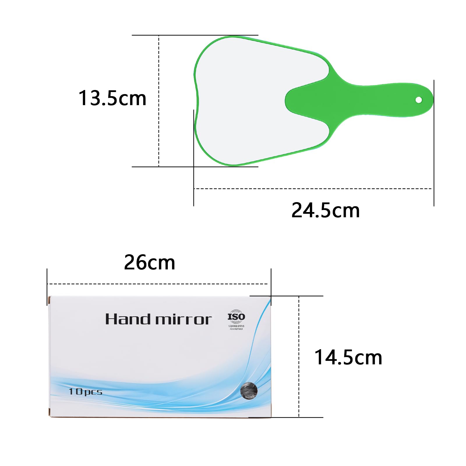 Handspiegel, Backenzähne, 10 Stück