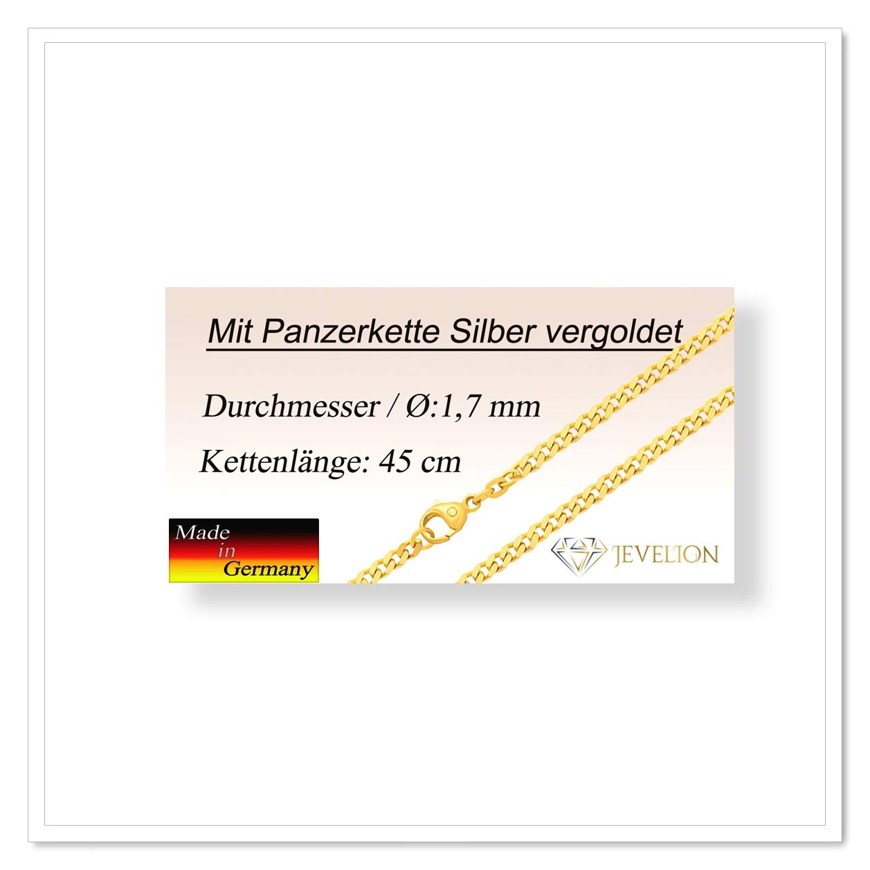 Dagmar Kreuz-Anhänger Gold mit Panzer-Kette als Goldkreuz und Kreuzkette mit Schmuck-Etui