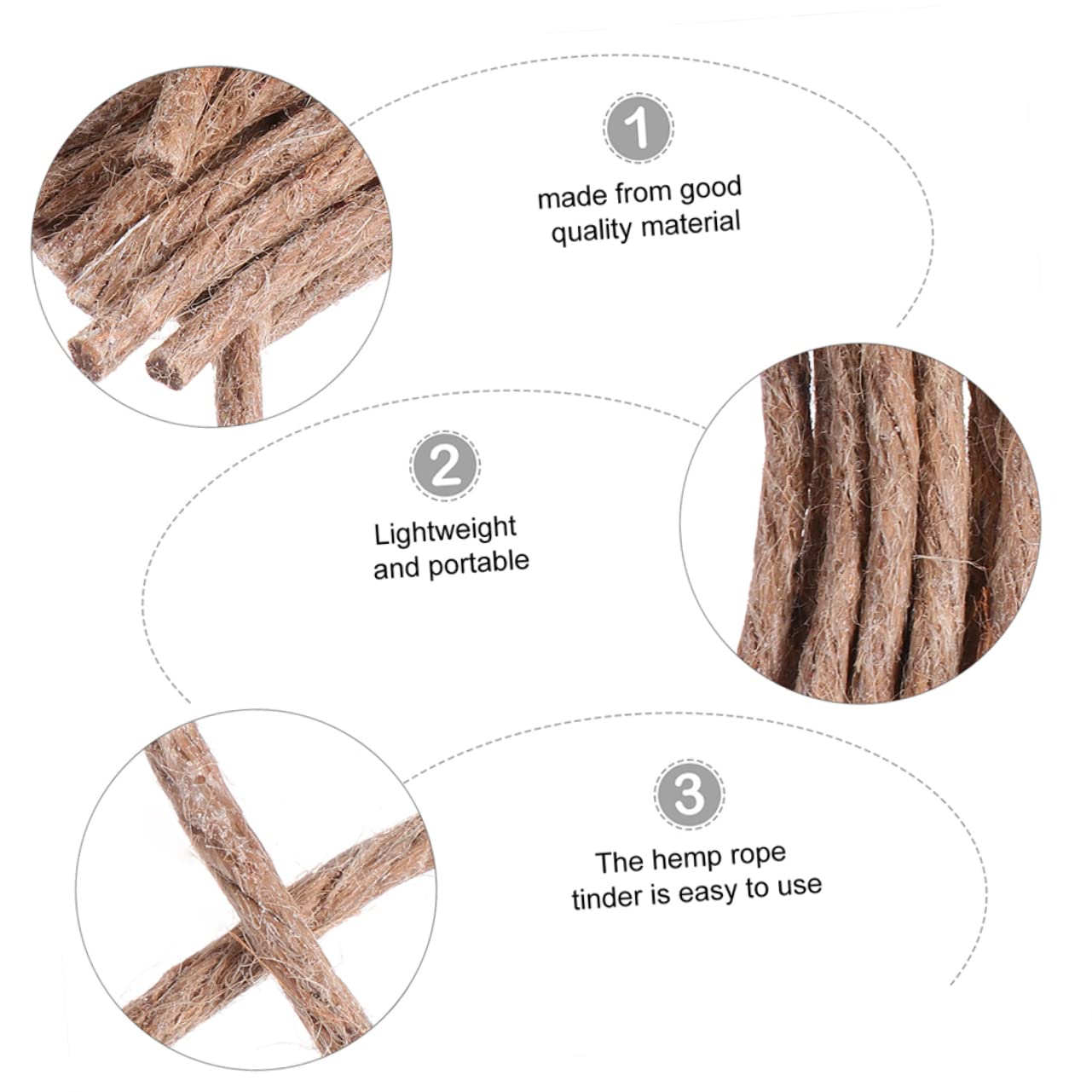 SUPVOX 20Pcs Wick Fire Starter for Camping Barbecue Outdoor Survival Durable Quick Light Cord for Campfires and Emergency Situations