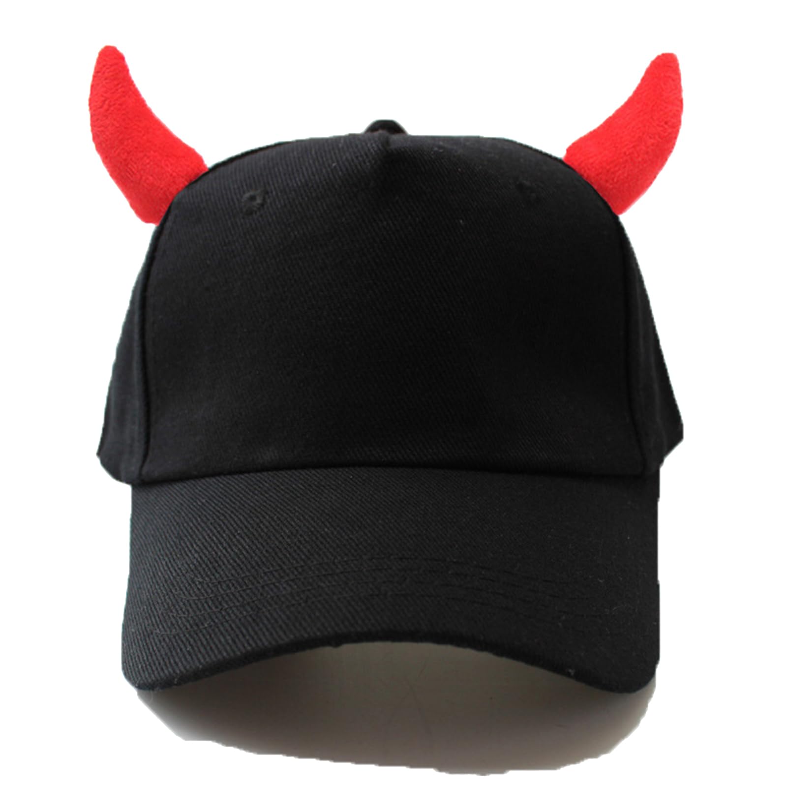 XGOPTS Devil Horn Baseball Cap Hat for Women Men Solid Color Snapback Cap Fancy Dress Cosplay Headwear Peaked Cap for Halloween Carnival Couple Games Party Music Festival Dress Up Hat (56-58cm)