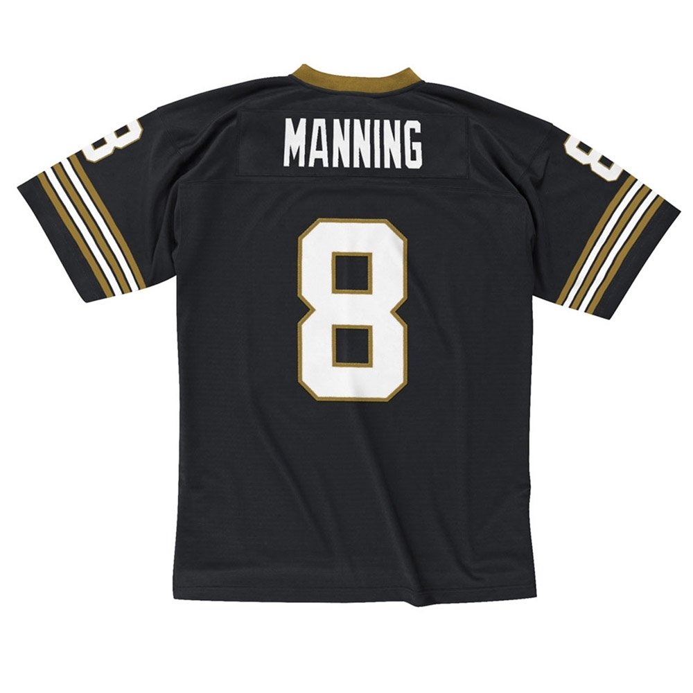Mitchell & Ness Archie Manning New Orleans Saints Throwback NFL - Maglia da calcio, colore: Nero