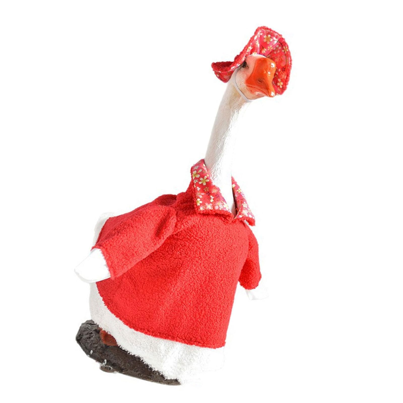 Msioytog Christmas Decorative Geese Garment with Hat Cotton Geese Festival Outfit for Porch Lawns Statue Display Accessory Porch Christmas Decoration