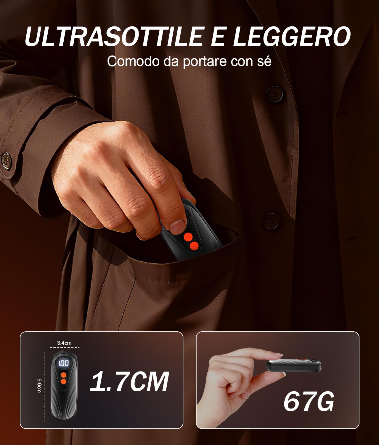 Scaldamani Elettrico 2 Pezzi, Scalda Mani Ricaricabile Portatile 6000mAh, 5 Livelli di Riscaldamento, Scaldamani Riutilizzabile per Campeggio, Escursionismo, Caccia, Regalo per Uomini e Donne