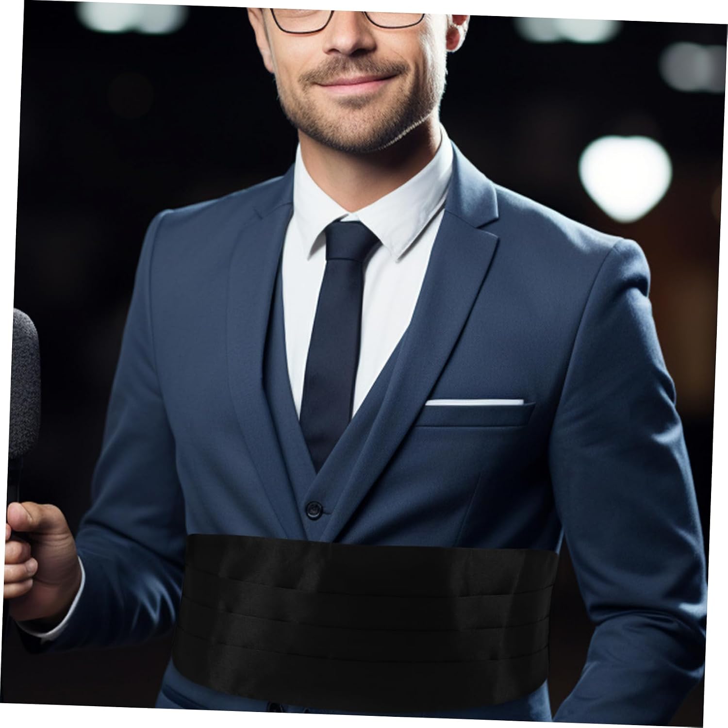 Men's Cummerbund for Tuxedo Soft Waist Support Band Black for Weddings and Formal Events Stylish Waist Accessory for Gentlemen