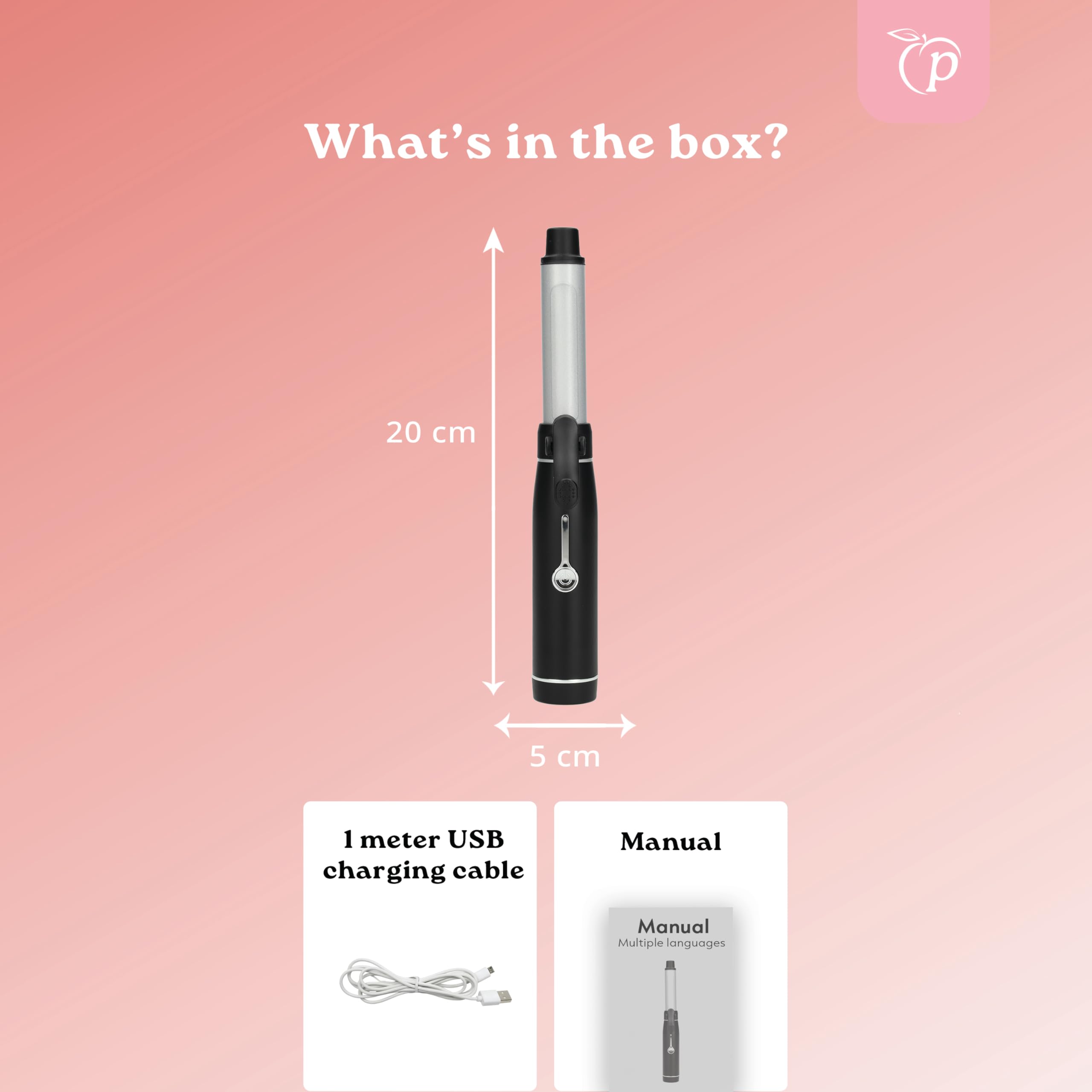 Mini Rizador Inalámbrico 19mm | 2 Niveles de Temperatura | Para Cada Tipo de Cabello (liso, grueso, ondulado) | Con Revestimiento Cerámico | Cable de carga USB Tipo-C