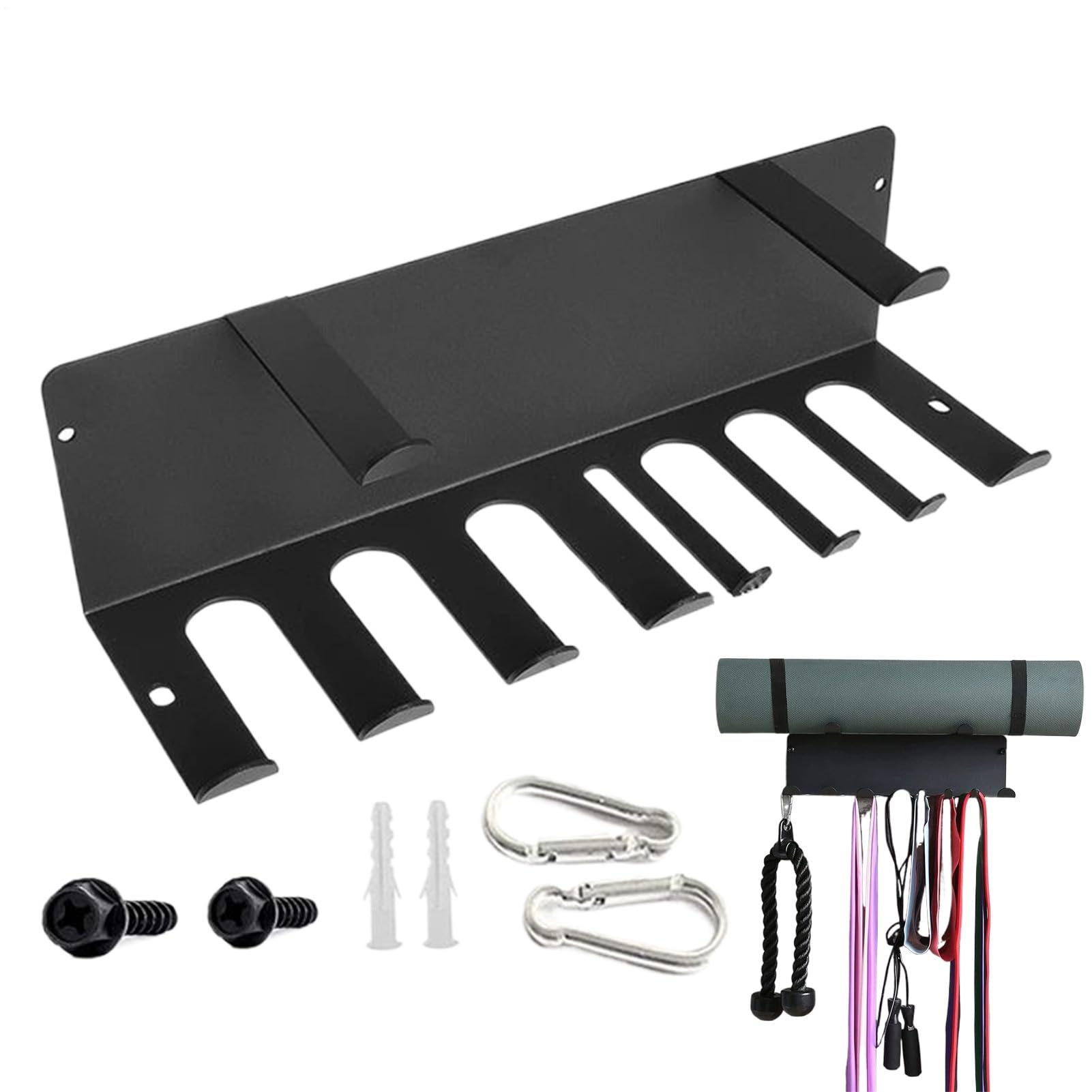 Stojak do przechowywania w domu na siłownię, 41,91 x 13,97 cm ze stali nierdzewnej akcesoria organizacja półki naścienne wieszak organizer, na siłownię, fitness, trening
