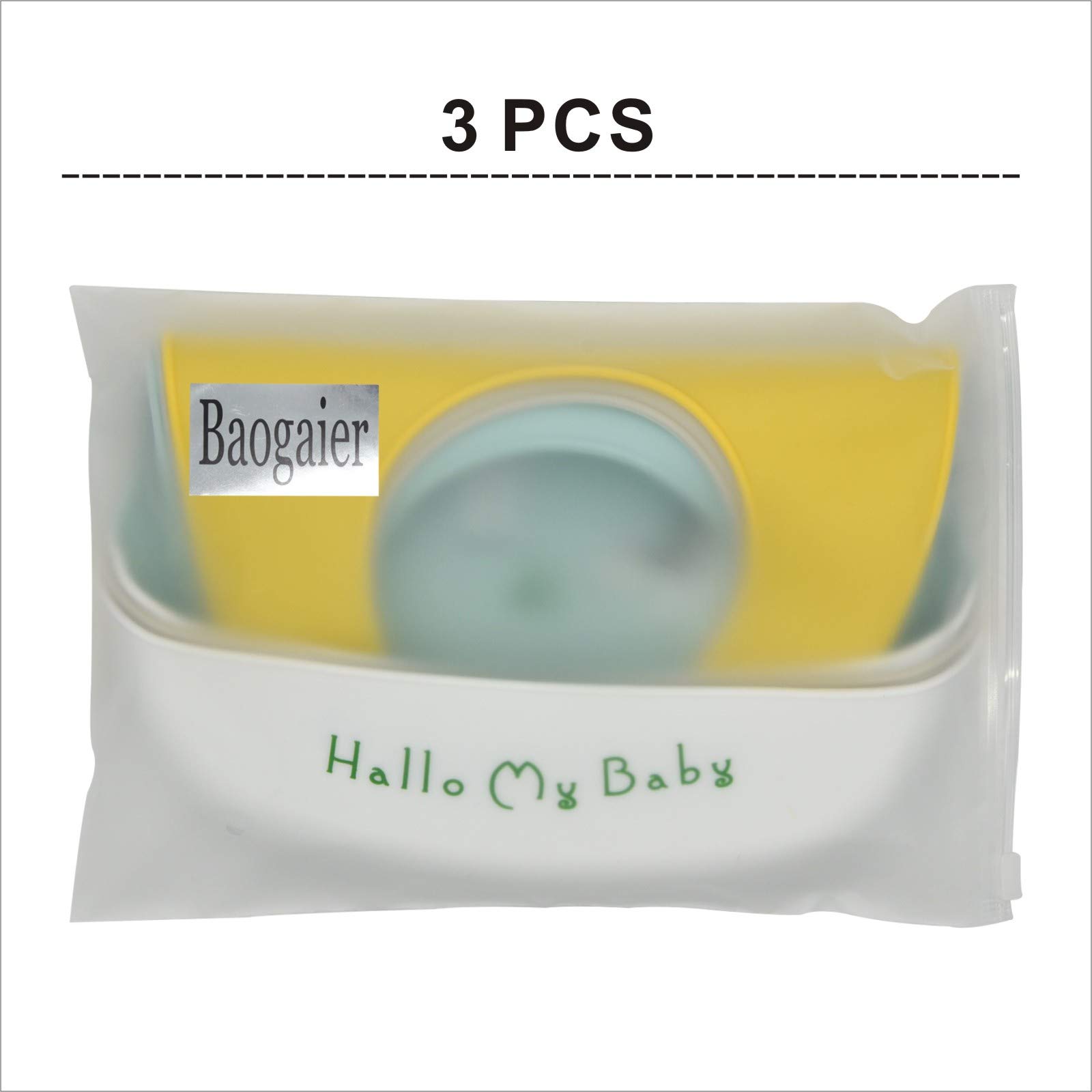 Bavaglini Silicone Bambino 3 Pezzi Neonato Bavaglino Svezzamento con Tasca Raccoglipappa Impermeabili