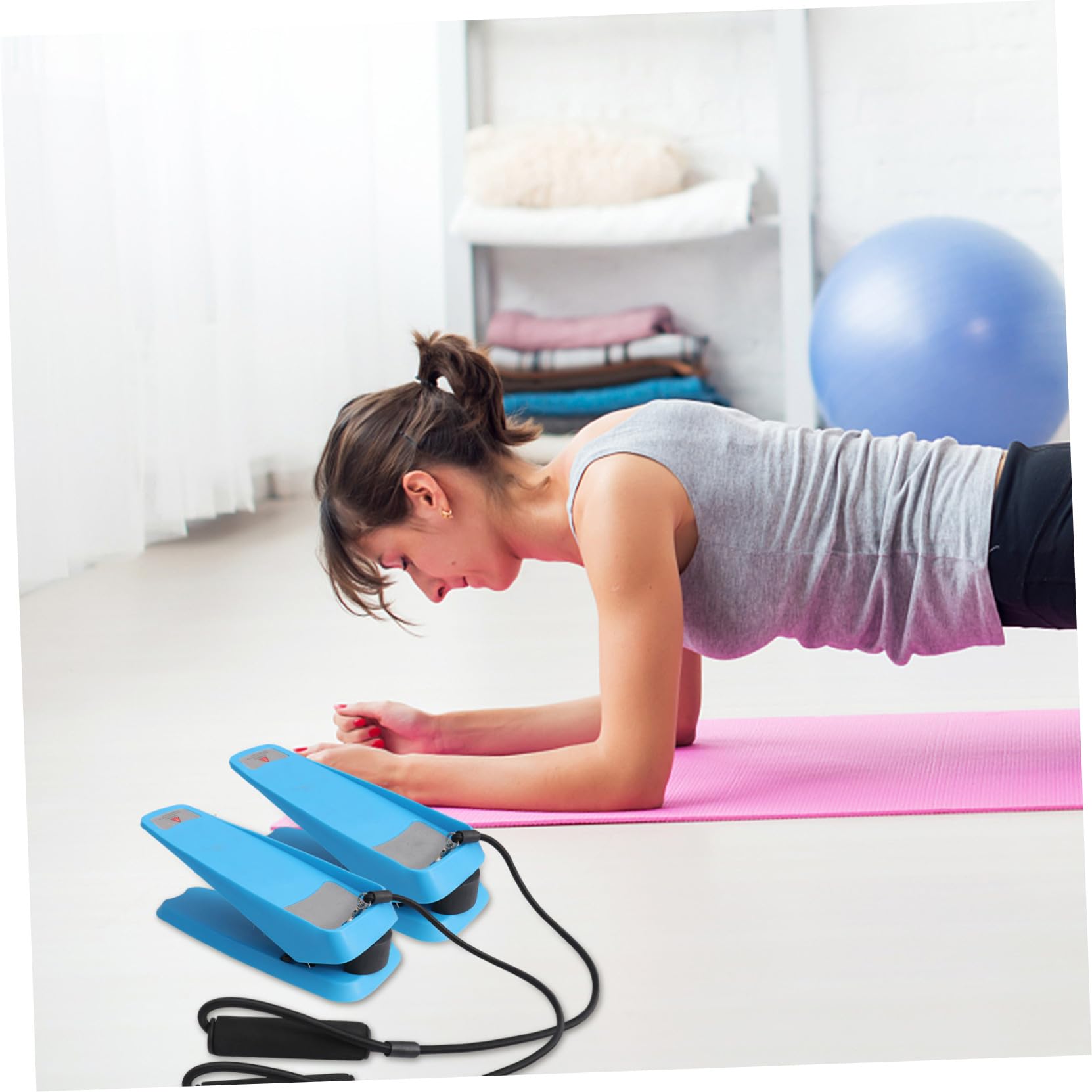 Stepper Mini per Casa, Attrezzo Fitness Blu in Plastica