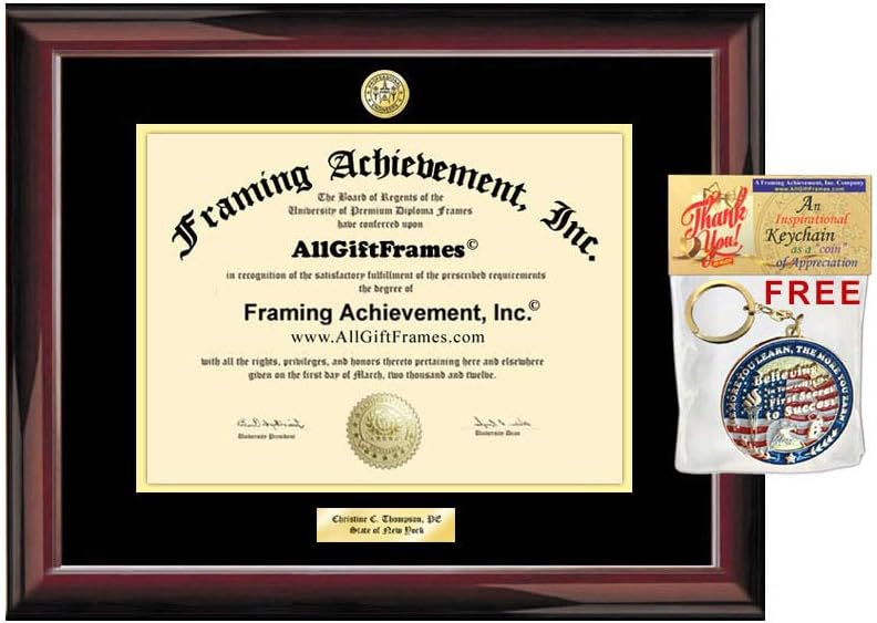 AllGiftFrames Certification License Certificate Passing Examination Exam State Board Diploma Frame Holder Engraving Engineering School PE Engineer Certified Training Land Surveying