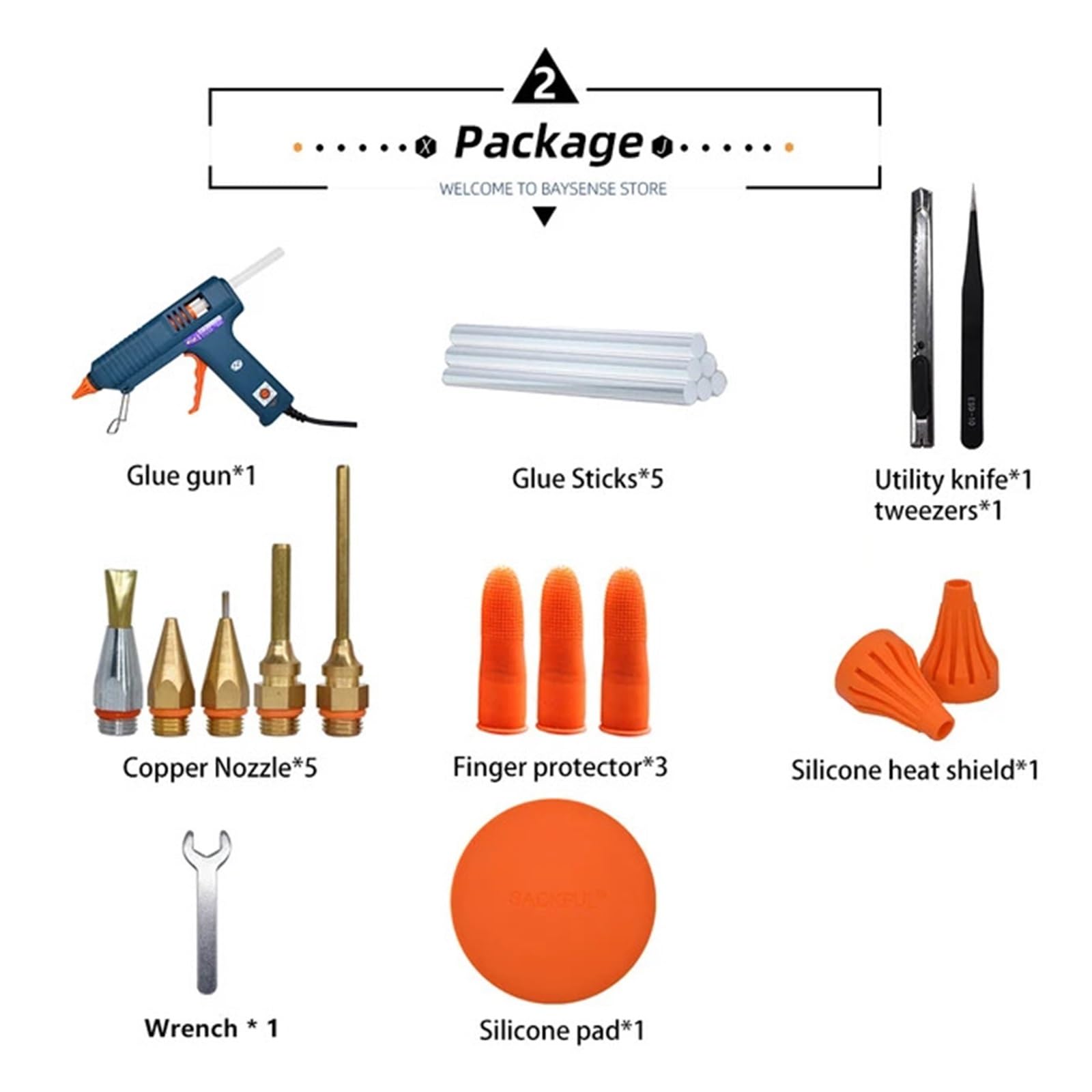 Heißklebepistole, 150 W, austauschbare Düse, Temperatureinstellung, Verwendung eines 11 mm großen Klebestifts, industrielle Klebepistole for Heimwerker, Weihnachtsgeschenke, Bastelarbeiten(SET-2)