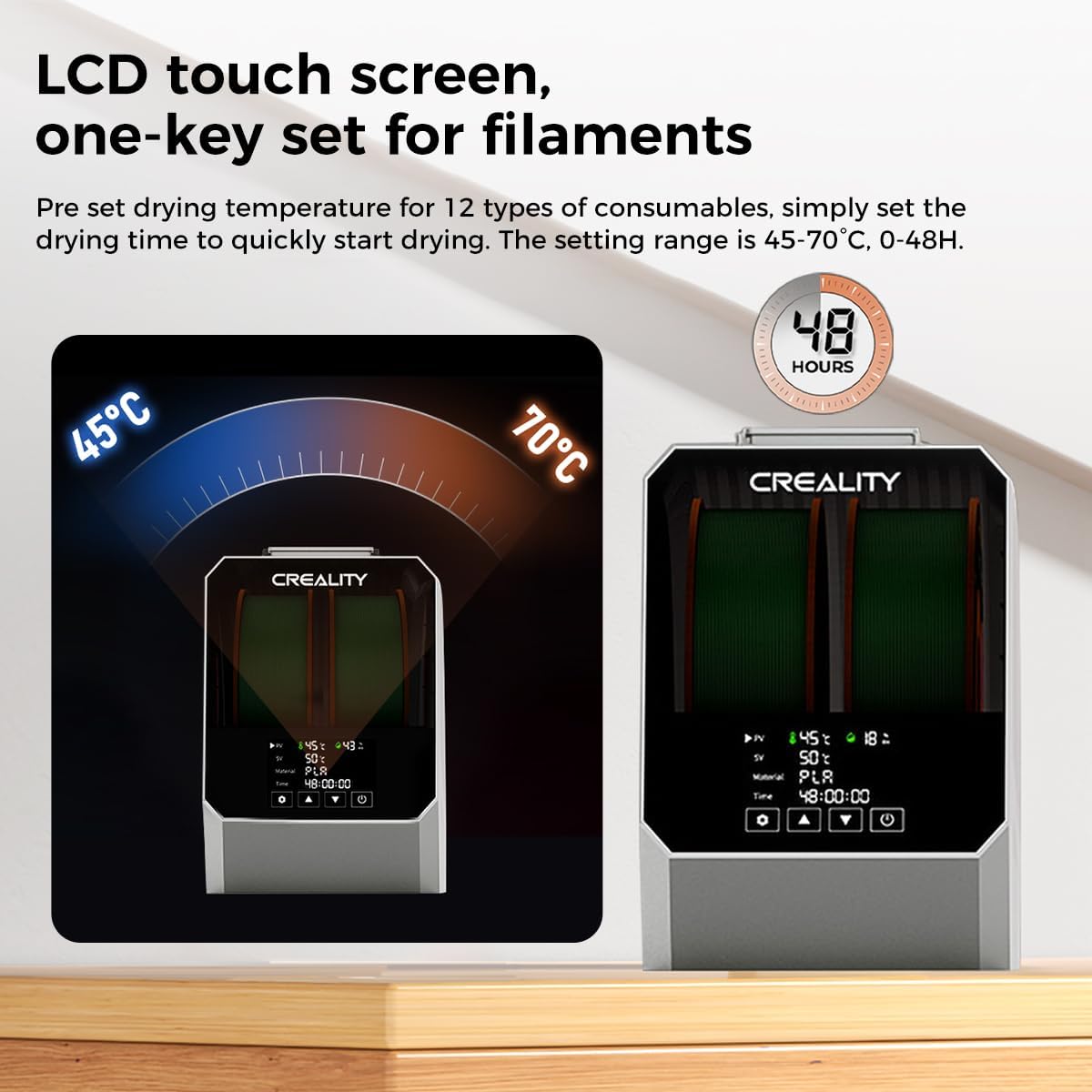 Creality Space PI Filament Dryer Plus LCD Touch Screen