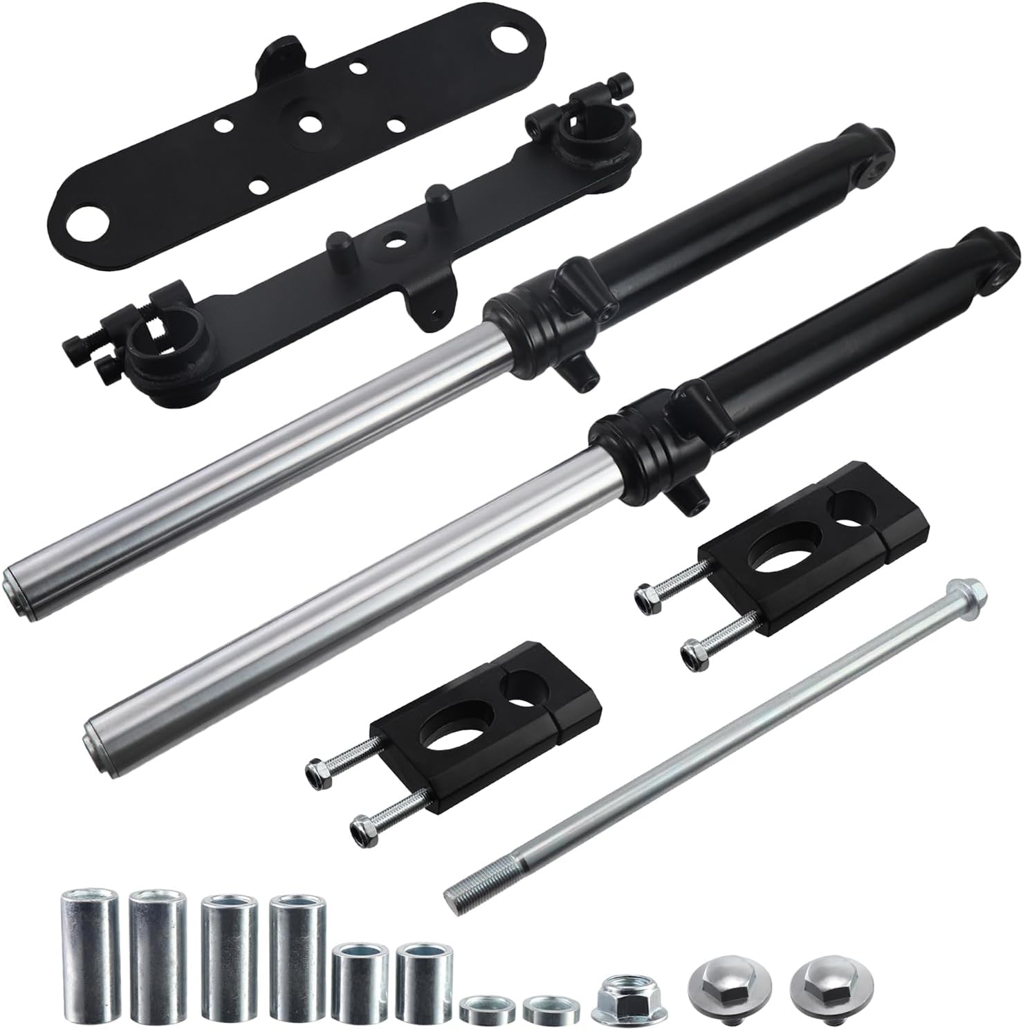 Mini Bike Front Fork-Suspension Kit & 7/8" Handlebar Riser Kit For Coleman CT100U,For Monster Mega Moto MMB80 MMB105 80cc 105cc Motovox MBX10 MBX11,For Baja DB30 GMB100