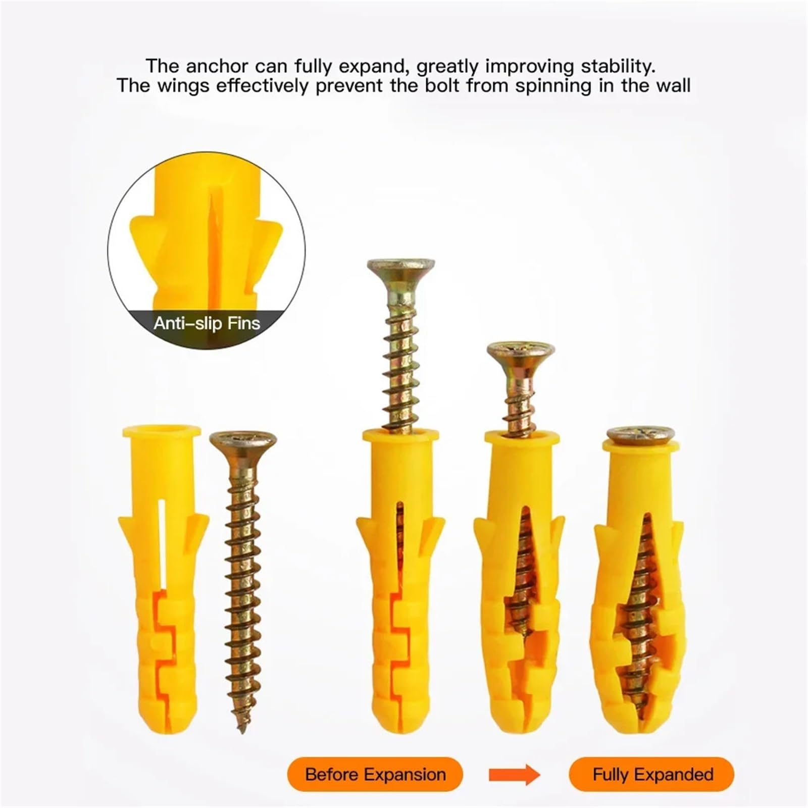 Tacos Pared M6 M8 M10 Tornillos Galvanizados Ancla for Paneles De Yeso Y Kit Surtido De Tornillos Anclas De Pared(M6 80mm (50pcs))