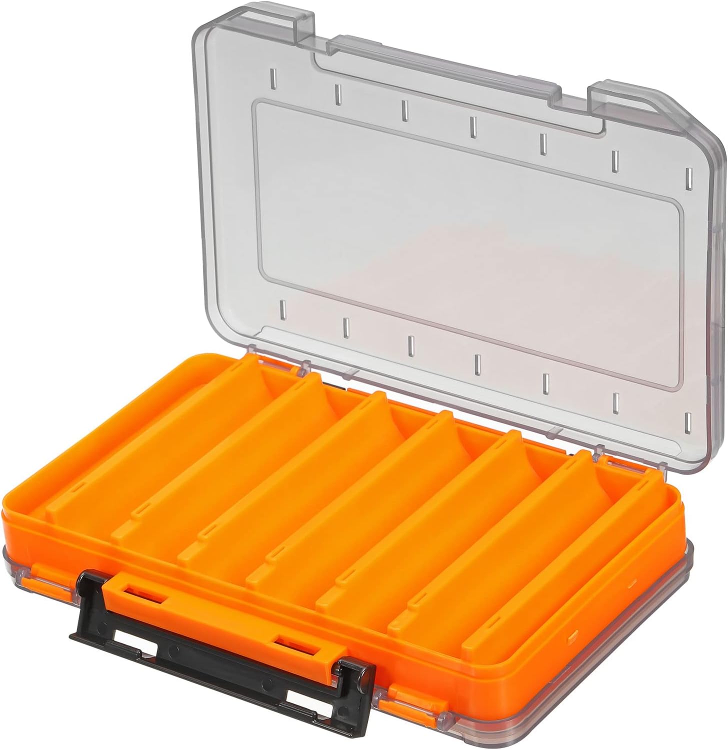 PATIKIL Two Sided Fishing Lure Storage Box Plastic Fish Tackle 14 Grids Container Organizer, Orange - Image 4