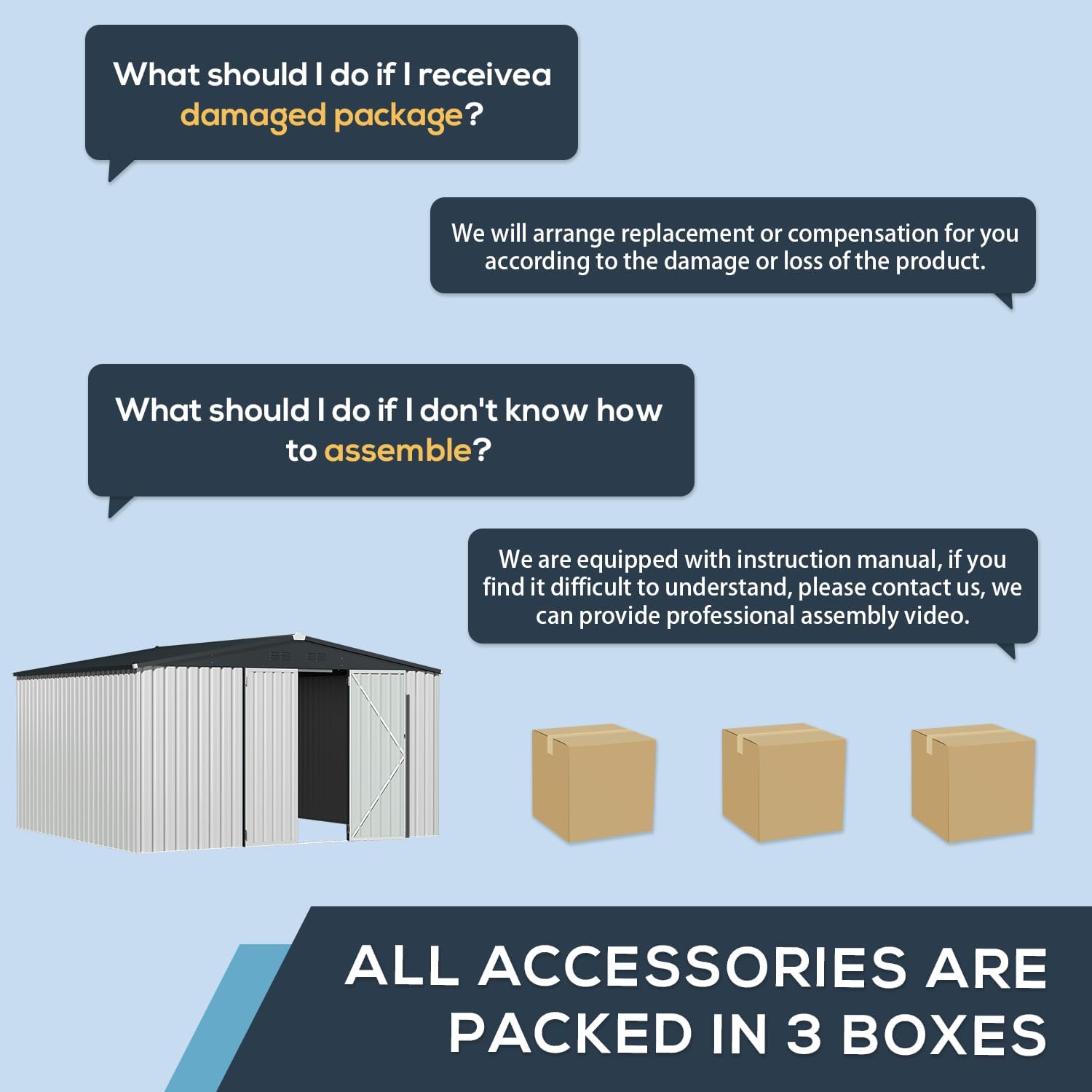 U-MAX 12x10 Storage Shed, Large Metal Outside Garden Sheds & Outdoor Storage Clearance, 10x12 Tool Shed Outdoor Storage Lockable for Backyard, Patio and Outside Use in White