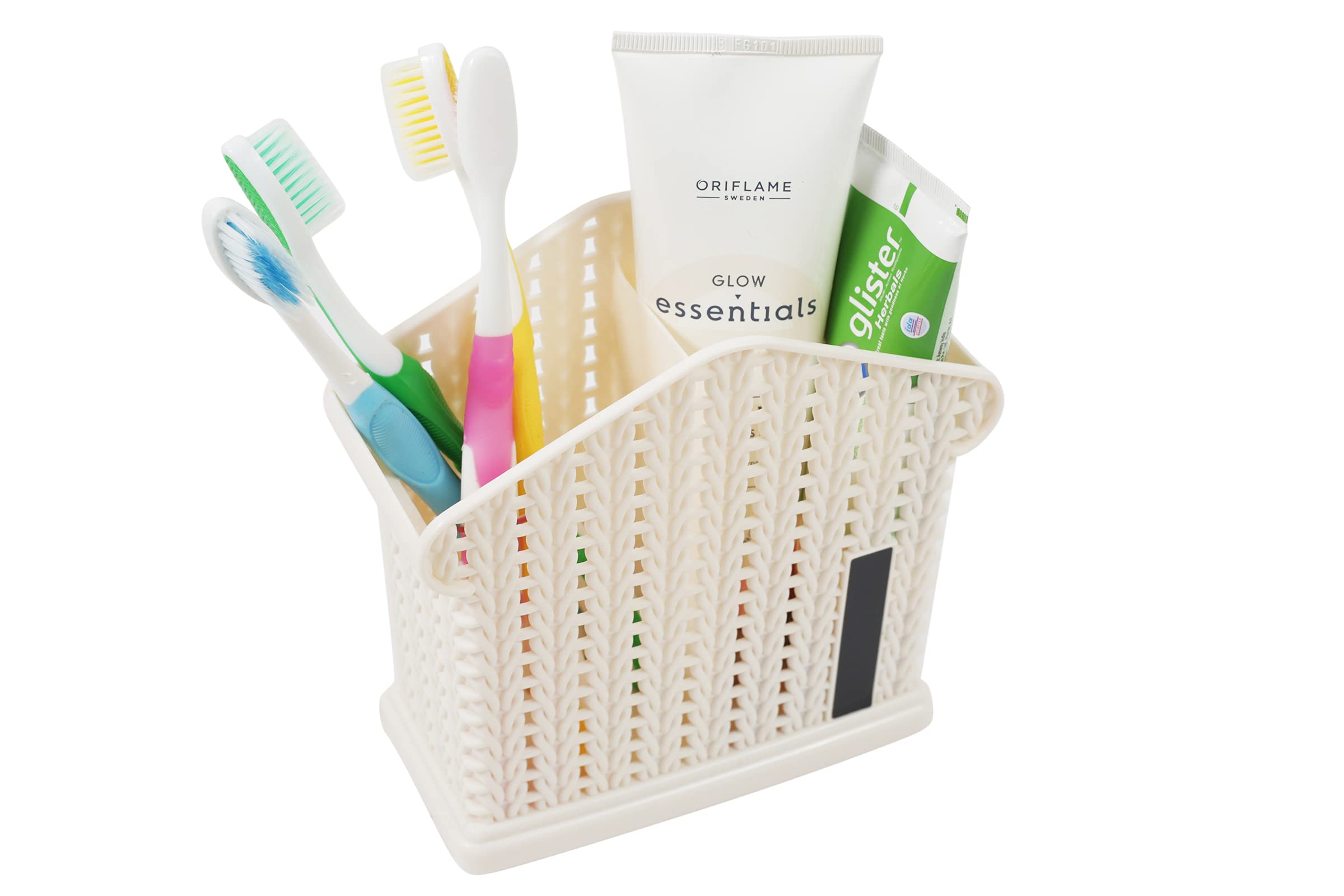 Toothbrush Holder Stand for Bathroom/ Table Cutlery Stand for Kitchen for Multipurpose Storage Use with Wall Mounted Arrangement (Multicolor) (Multi-Color)